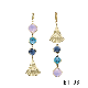Multy-Color Crystal Ilusion Charms 925 Sterling Silver Earring Jewelry