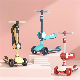  3 Wheel LED Light Kick Scooter Foldable 2 in 1 Adjustable Children Baby Scooter with Seat for Kids