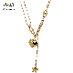  Titanium Steel Japan South Korea Hip Hop Star Tassel Peach Heart Necklace