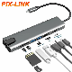  USB C Hub 8 in 1 Type C 3.1 to 4K HDMI Adapter with RJ45 SD/TF Card Reader Pd Fast Charge for MacBook Notebook Laptop Computer
