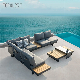  2022 Modern Hotel Home Outdoor Patio Garden Wooden Living Room Furniture Aluminum Teak Sectional Corner Chair Sofa Rattan Furniture with Side Coffee Table