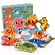  2022 Children Cartoon Animal Fruit Kids Baby Educational 3D Wooden Brain Jigsaw Car Puzzle