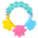 Baby Toy Food Grade Rattle Molar Silicone Teether manufacturer