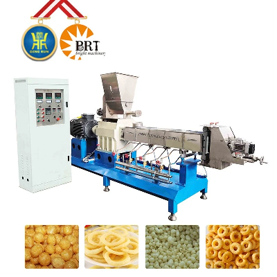 Puffed Industrial Sewing Machine Corn Snacks Production in China.