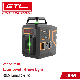  Green Light Switchable Cross Line Self Leveling 2X 360 Vertical/Horizontal Line Laser Level with Pulse Mode, Square Bag, L-Shaped Base (21151710G)