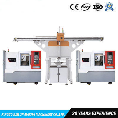 Slant Bed Metal Cutting Linear Rail CNC Lathe with Robot Production Line