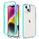  360 Degree High Clear Case PC Bumper in Solid Colors for iPhone 15 Plus