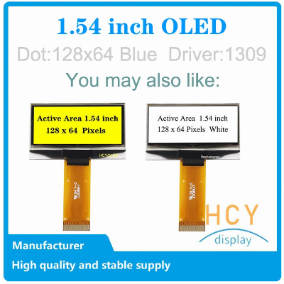 High-Quality OLED: Display1.54-Inch 128X64 Monochrome (White/Blue/Yellow-optional)