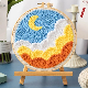  Magic DIY Embroidery Punch Needle Tools Pen Cross Stitch Knitting Tool Punch Needle Embroidery Gun Wooden Hoop Punching Sewing Needlework Kits Set Kids Adults