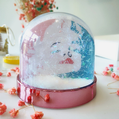 OEM Snow Globe Photo Frame with Glitter Customized E-Coating Base