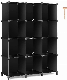  12-Cube Bookshelf Closet Organizer Storage for Bedroom Office Living Room, Black