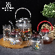 600ml/800ml/1000ml Handmade Customized High Borosilicate Glass Tea Coffee Pot with Colored Plastic Handle Lid Glass Pitcher with Factory Price manufacturer