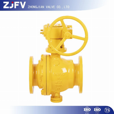 GB/API 6D Pn16 Worm Gear Soft Seal Fixed Ball Valve