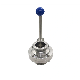  Stainless Steel 304 316L Tri Clamp Manual Sanitary Butterfly Valve with Different Types of Handle