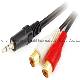  3.5mm Stereo Plug - 2 RCA Jacks Cable Male to Female