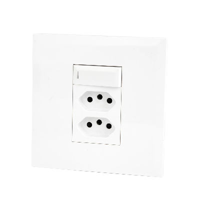High Quality Two Gang Wall Switch and Dual Brailizan Sockect