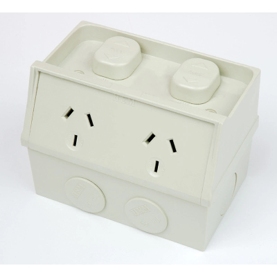 Australia Top Hot Sale White Electric Waterproof Socket Waterproof Double Socket