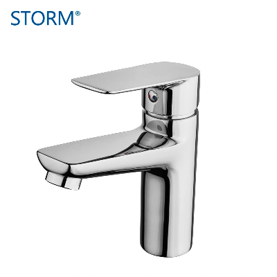 China Manufacturer Bathroom Copper Brass Chrome Basin Faucet with Ceramic Cartridge