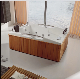  Double Freestanding 2 Person Bathtub 2 Loungers Outdoor SPA