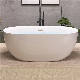  North American Luxury Bathroom Soaking Tubs: Classic Oval Acrylic Freestanding Bathtub, First Grade Quality, High Gloss Finish