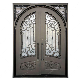 Basic Customization European Security Home Arched Single Double Main Entrance Front Entry Wrought Iron Door Price manufacturer