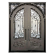 Basic Customization European Security Home Arched Single Double Main Entrance Front Entry Wrought Iron Door Price manufacturer
