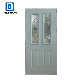2 Lite 2 Panel Steel Glass Prehung Front Entry Door with Two Decorative Tempered Glass manufacturer