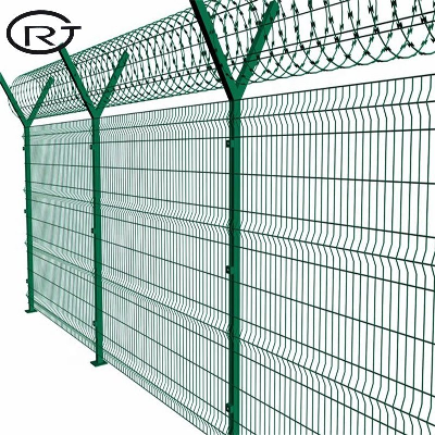 Steel Mesh Security Fencing & Green PVC Coated V-Mesh Metal Fence
