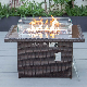  Rectangle Patio Garden Outdoor Fire Pit Table Propane Gas Rattan Fireplace Fire Pit Table Set