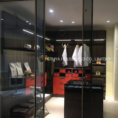New Product Foshan Stuya Show Room Modern Style PU Drawer Wardrobe Cabinet