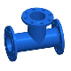  En545 Ductile Iron Pipe Fitting Epoxy All Flanged Equal Tee for Potable Water