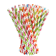  Biodegradable Paper Straws Bulk Assorted Rainbow Colors Striped Drinking Straws for Juice Shakes