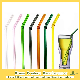  China Customized Transparent/Clear/Colorful Straight/Curved High Borosilicate Lead-Free Reusable/Eco-Friendly Beverage/Juice/Coffee Glass Straw Manufacturer