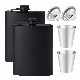 Outdoor Activities Mini Wine Glasses Stainless Steel Leakproof Matte Black 12oz+8oz Hip Flasks for Liquor for Men Women with Funnel manufacturer