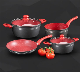  Factory Manufacture Ceramic Coating Non Stick Panelas with Painting Handle Pots and Pans Forged Aluminum Cookware Set with Induction Bottom