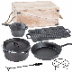  7-Piece Cast Iron Camping Cookware Sets