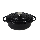  Houseware Kitchen Pot 4 Quart Non Stick Cookware Oval Matte Silk Black Enameled Cast Iron Dutch Oven