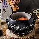 Japanese Style Restaurant Black Clay Cooking Round Pot Ceramic Casserole Terracotta Pot manufacturer