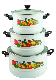  Housewares Kitchenware 3PCS Set Enamel Steamer Pot 26/30/34cm 9705D