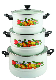  Housewares Kitchenware 3PCS Set Enamel Steamer Pot 26/30/34cm 9705D