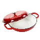  3.8qt Cast Iron Casserole Dutch Oven Braiser Red Enamel 4L