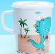  Cartoon Pattern Reusable Bamboo Fiber Cups with Lid for Children