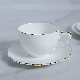  Gold Rim Espresso Cup White Bone China Cafe Coffee Cups