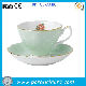  Gold Rim Rose Vintage Ceramic Tea Cup with Saucer