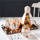  Wholesale Nordic Style Home Kitchen 1800ml 60oz Large Capacity Hexagonal Diamond Borosilicate Amber Glass Tea Water Jug Set with 6 Cups