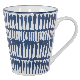 11oz Indigo Printing Porcelain Modern Design V Shape Ceramic Mug