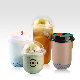  Factory Custom Printing Logo Bubble Tea Cup 10 Oz 16 24 Oz Coffee Juice Smoothies U Shape Boba Cup Pet PP Plastic Cups with Lid