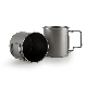  Outdoor Camping Cooking 220ml/300ml Small Titanium Camping Coffee Mug Lightweight Titanium Cup with Foldable Handle
