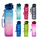  1L Leakproof Water Bottle for Outdoor Sports Fitness with Bounce Cover Time Scale Reminder Frosted Cup