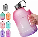  1/2 Gallon Bottle Transparent 2.2L Water Jug with Handle and Mobile Phone Holder for Gym and Sports Big Water Bottle BPA Free